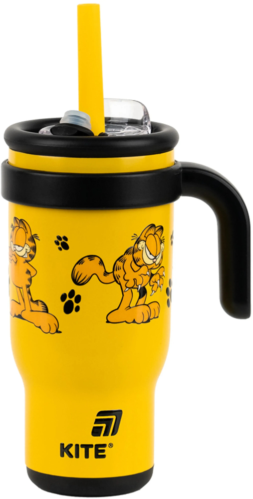 Термокружка с трубочкой Kite, 530мл, Garfield, GF25-1266 фото 1