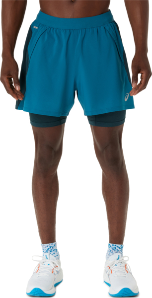 

Шорты спортивные мужские Asics Road 2-N-1 5In Short 2011D245-302 XL бирюзовые