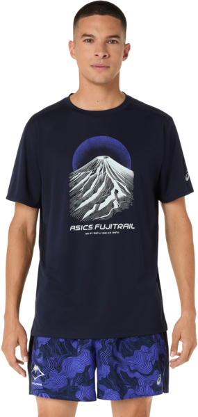 Футболка спортивная мужская Asics Fujitrail Logo Ss Top 2011D527-400 XL темно-темно-синяя фото 