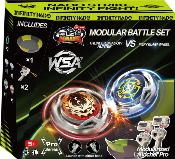 Набор Infinity Nado VII Pro Series Modular Battle Set Громовой Охотник Теней и Огненное Колесо Взрыва (Thunder Shadow Hu