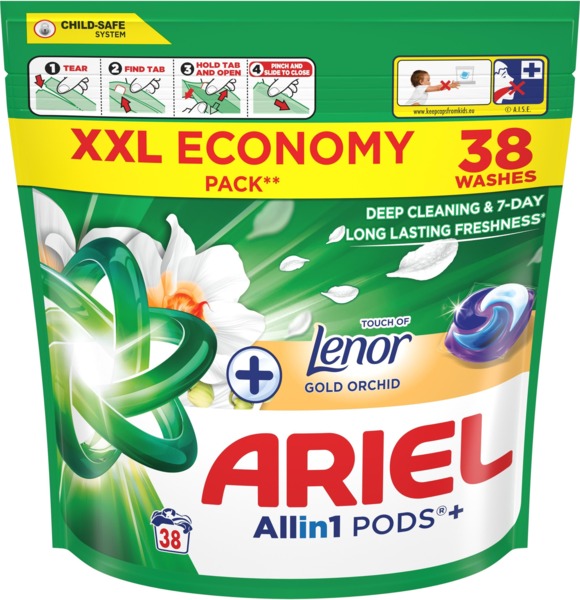 

Капсулы для стирки Ariel All-in-1 Прикосновение Lenor Золотая орхидея 38 шт x 24,4 г