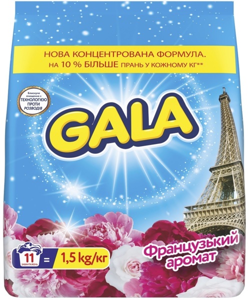 

Стиральный порошок Gala Аква-Пудра Французский аромат Автомат 1,5 кг