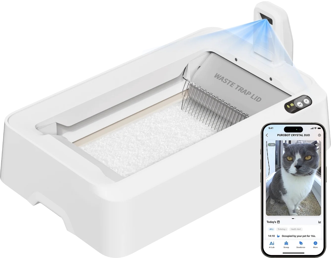 Смарт лоток Petkit Purobot Crystal Duo with Camera P9905фото1
