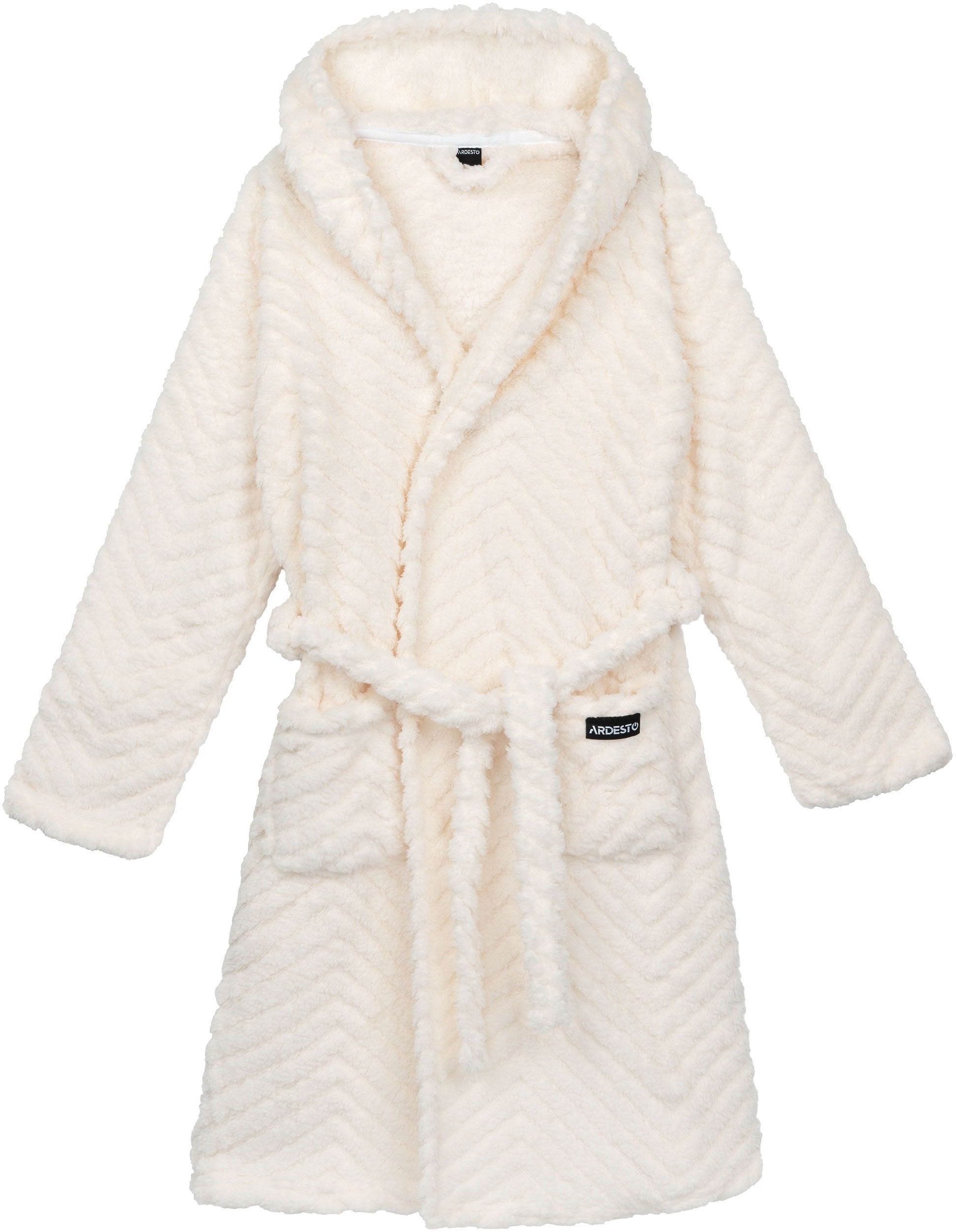 Женский халат ARDESTO Zigzag, размер L/XL, 100% полиэстер, белый (ART2120LWL) фото 1