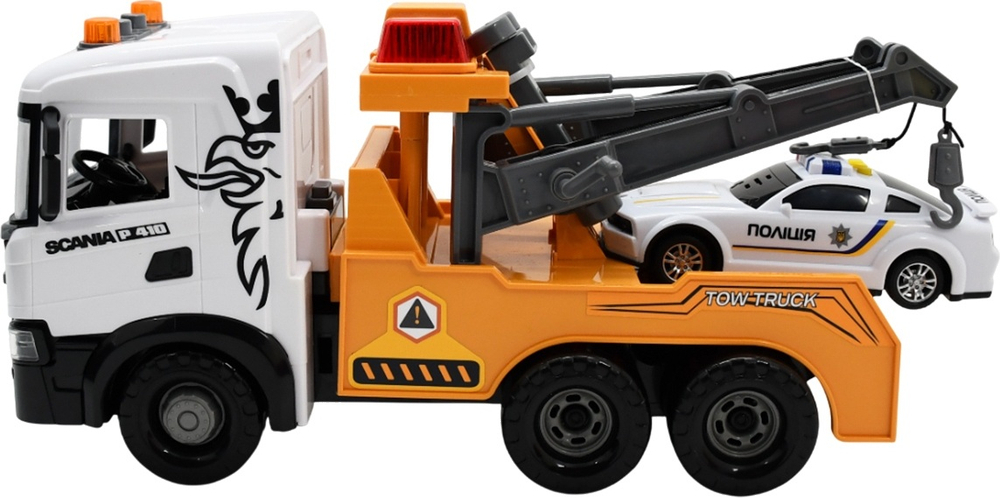 Ігровий набір серії Mid Truck – Евакуатор Scania з машиною поліції (3004KS)фото1