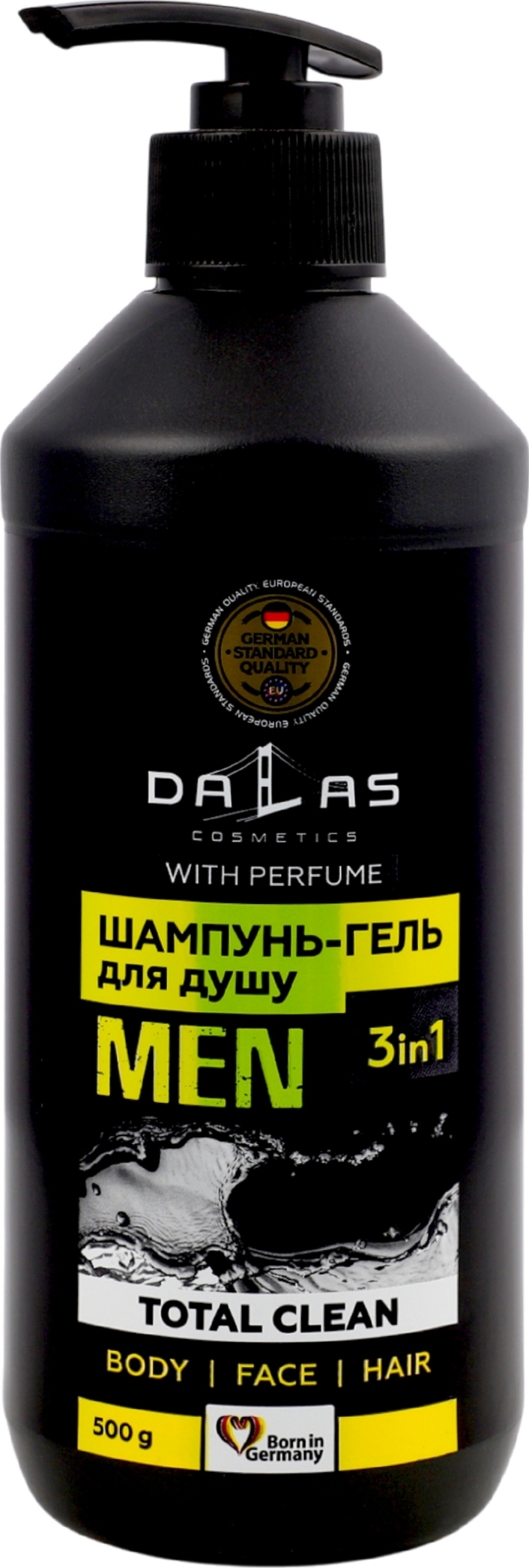 Шампунь-гель для душу Dalas 3в1 Total clean чоловічий 500 гфото1