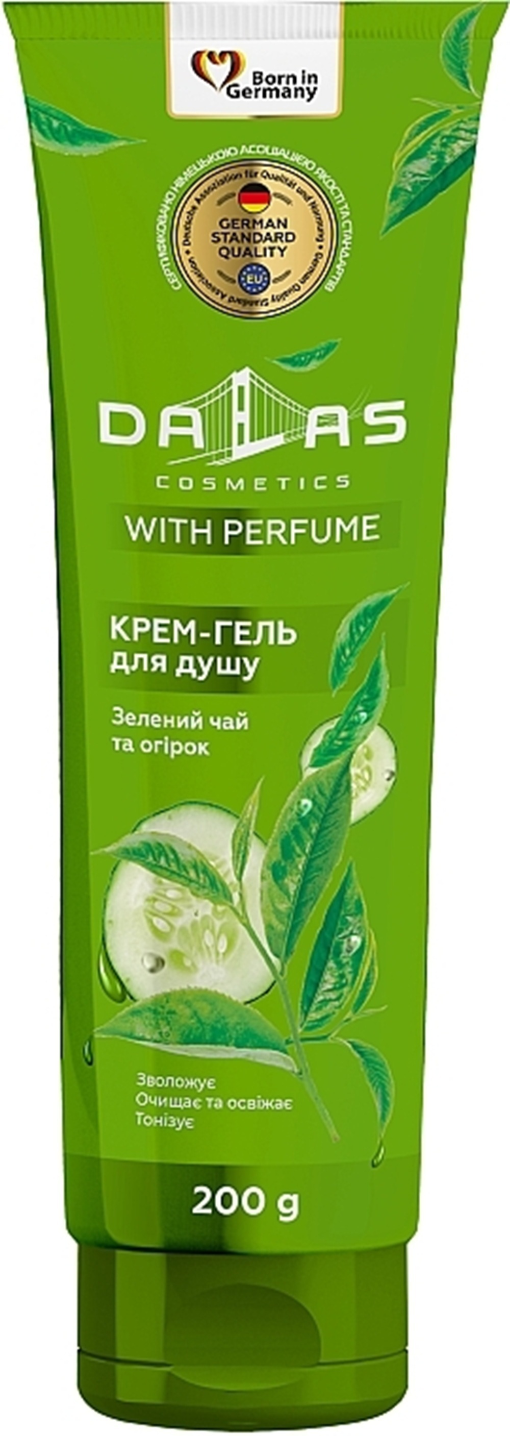Крем-гель для душа Dalas Зеленый чай и огурец 200 г фото 1