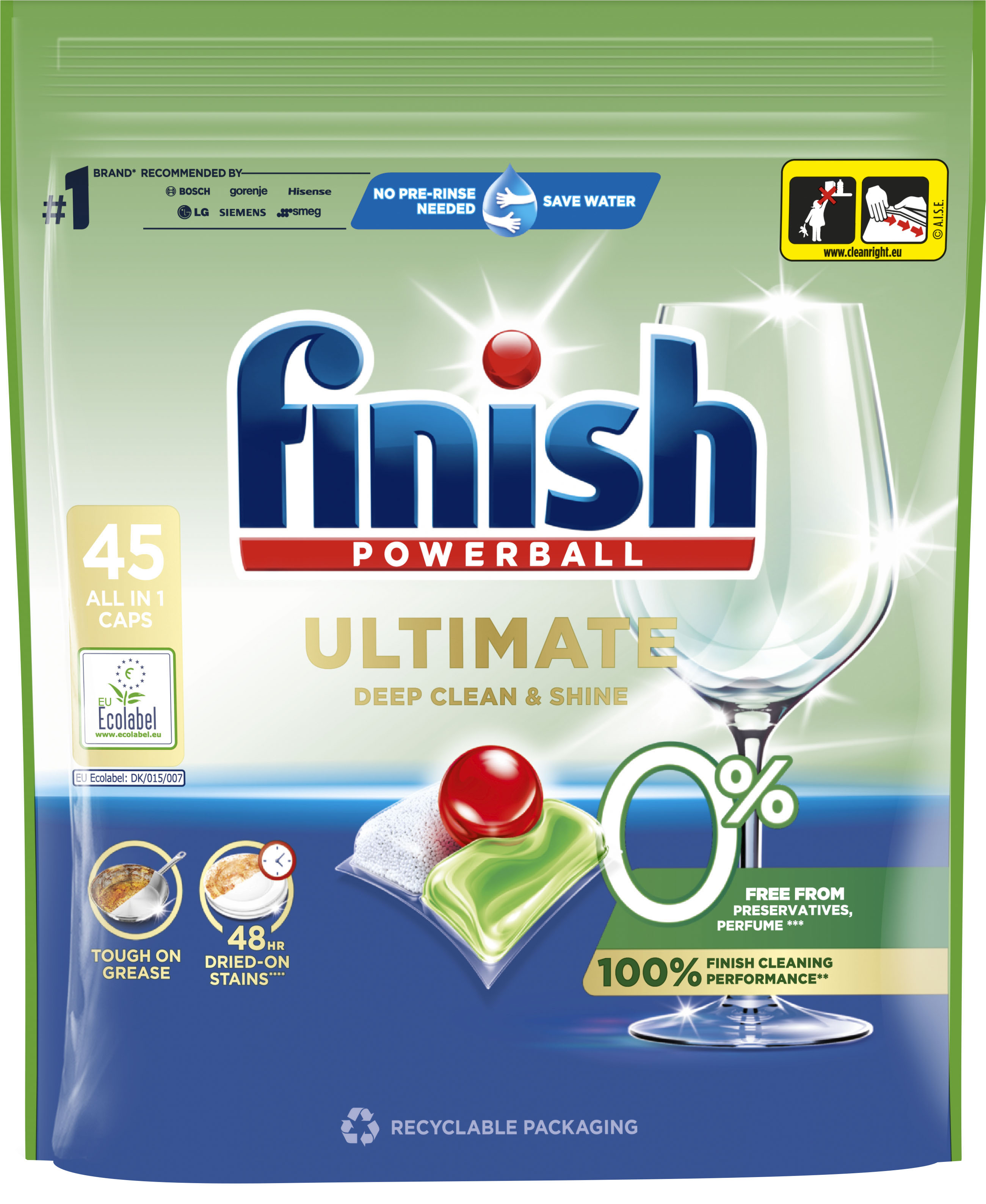 Капсули для посудомийних машин Finish Ultimate 0% 45 штфото1