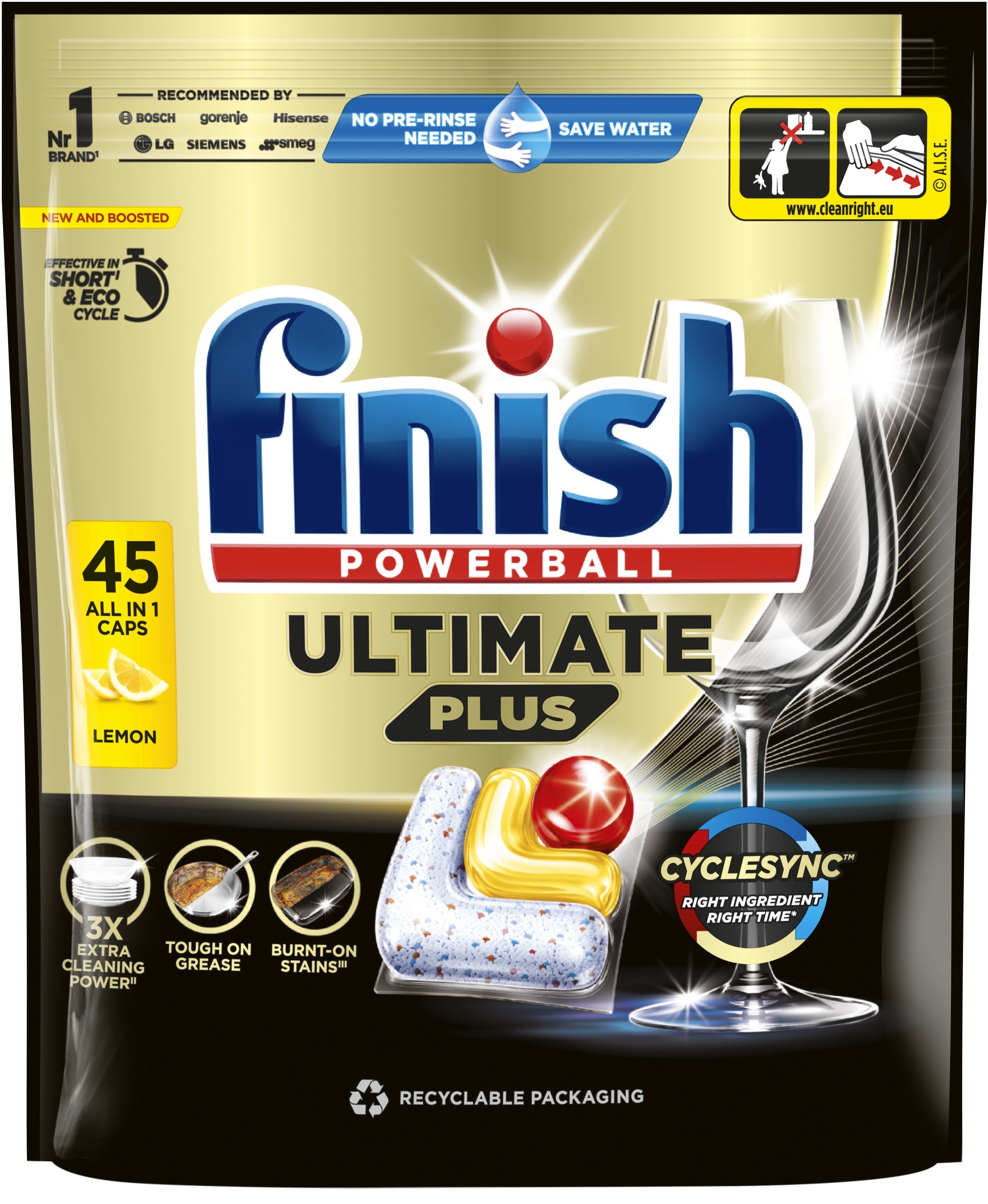 Капсулы для посудомоечных машин Finish Ultimate Plus All in 1 Лимон 45 шт фото 1