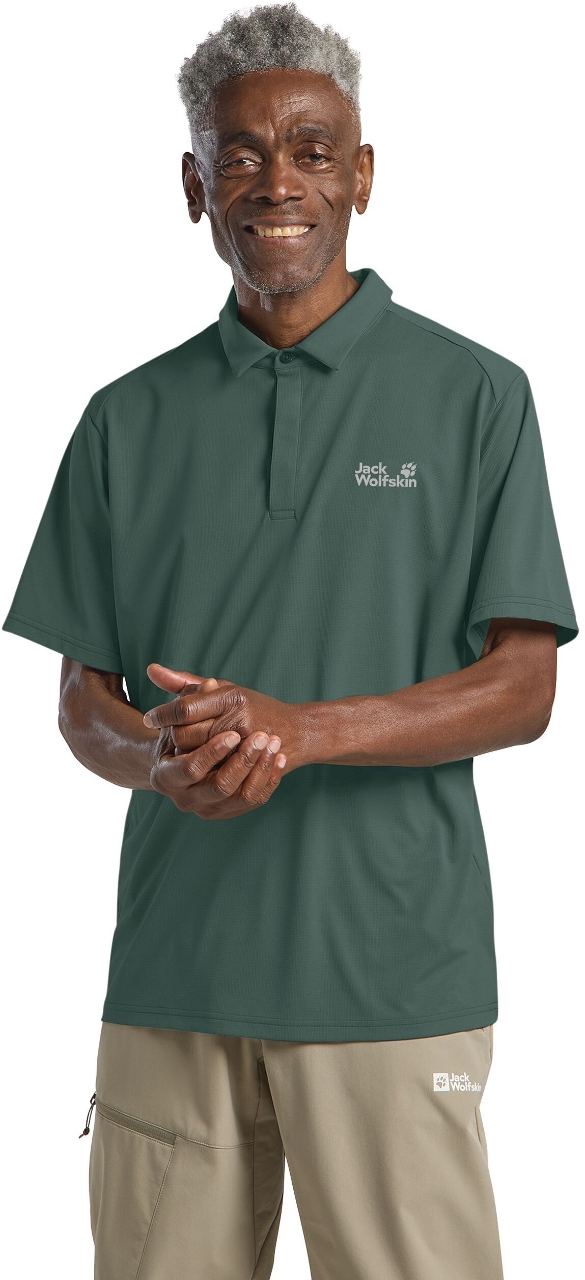 Поло спортивное мужское Jack Wolfskin Delgami Polo M 1809801_E0271 M зеленое фото 1