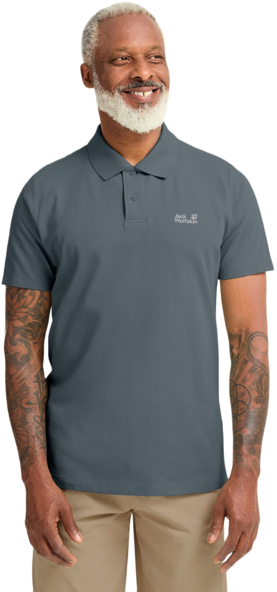 Поло мужское Jack Wolfskin Essential Polo M A65902_F0303 S серо-синее фото 1