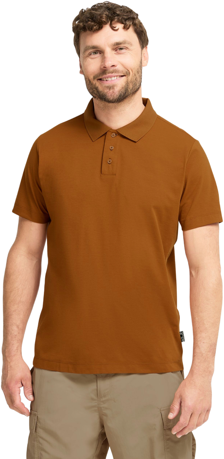 Поло спортивное мужское Jack Wolfskin Travel Polo M A65932_5401 S коричнивое