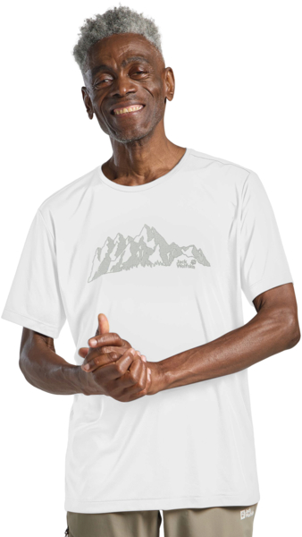 

Футболка спортивная мужская Jack Wolfskin Peak Graphic T M A63269_T0482 S белая