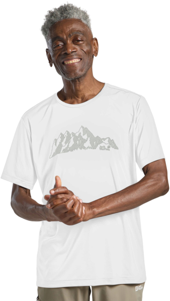 

Футболка спортивная мужская Jack Wolfskin Peak Graphic T M A63269_T0482 M белая