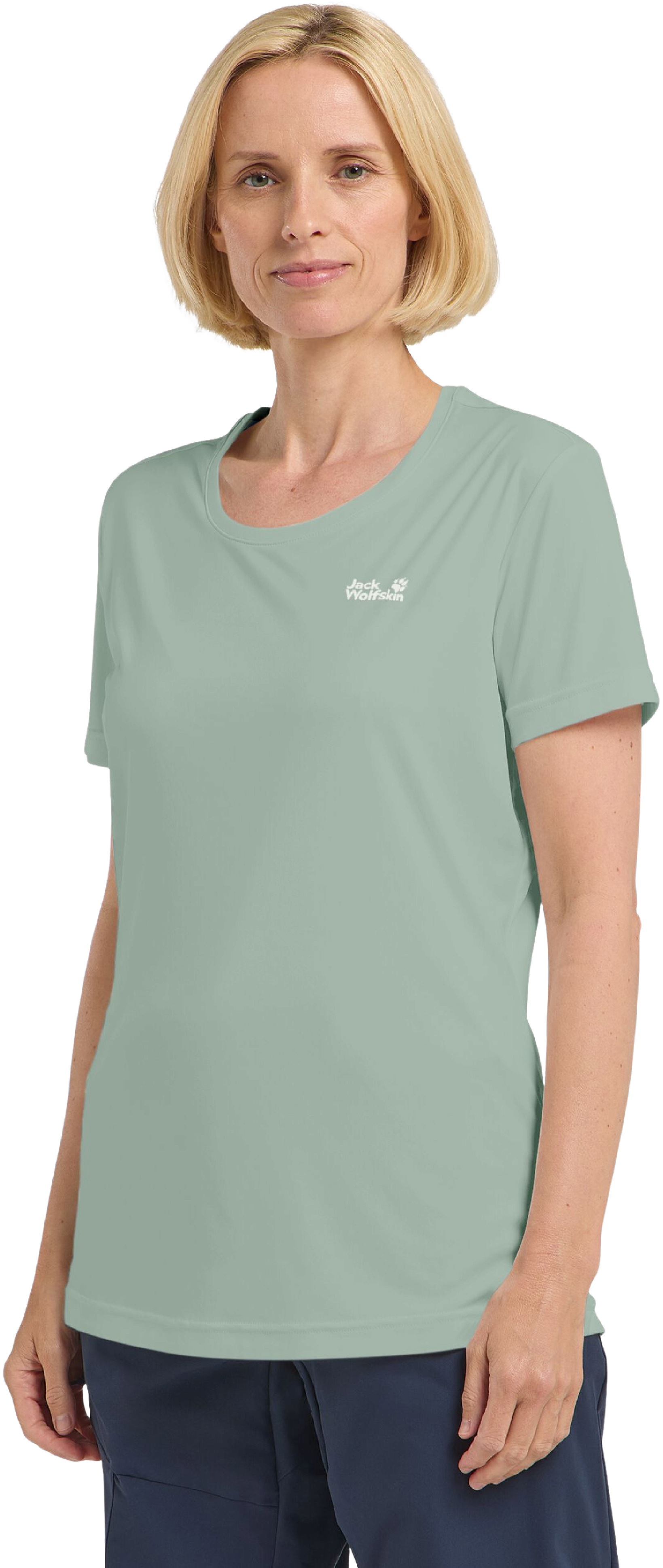 Футболка спортивная женская Jack Wolfskin Tech T W A63294_E0272 L зеленая фото 1