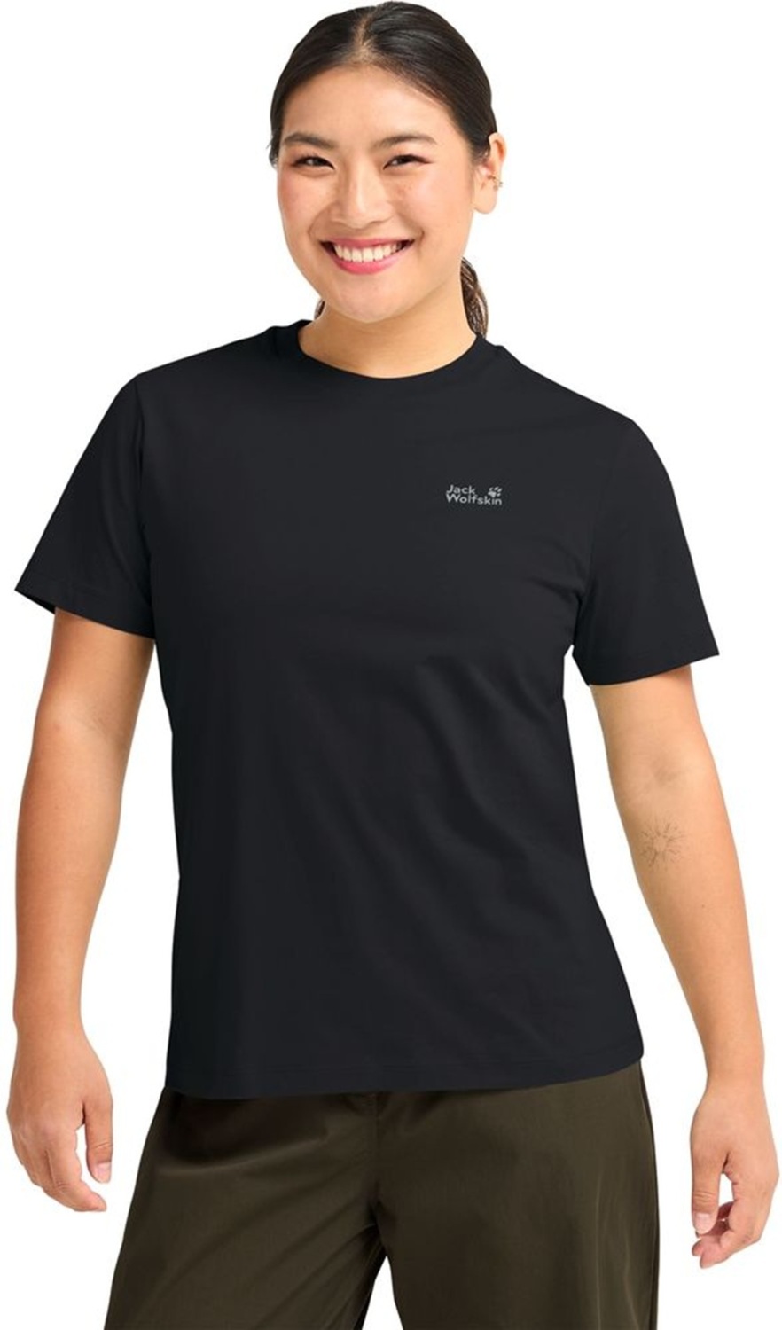 Футболка жіноча Jack Wolfskin Essential T W A65757_6000 XS чорна
