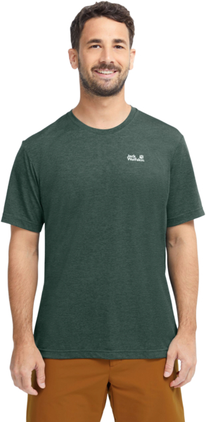 Футболка спортивная мужская Jack Wolfskin Wildtrail T M A65790_E0271 S зеленая фото 