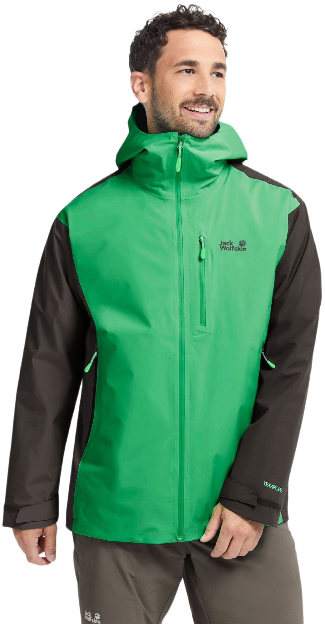 Ветровка мужская Jack Wolfskin Rainrush 2L Jkt M A65874_E0278 XL зеленая фото 1