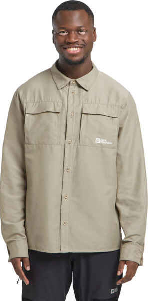 

Рубашка с длинным рукавом мужская Jack Wolfskin Barrier Ls Shirt M 1404101_4030 XL бежевая