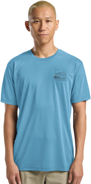 

Футболка спортивная мужская Jack Wolfskin Vonnan Graphic T M A62314_T0332 L голубая