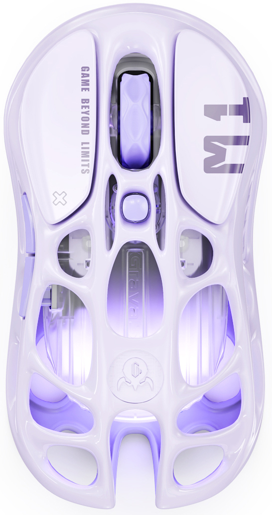 Ігрова миша GravaStar Mercury M1 Pro BT/WL/USB-A RGB Lavender Purple (GRAVASTARM1PRO_PL)фото1