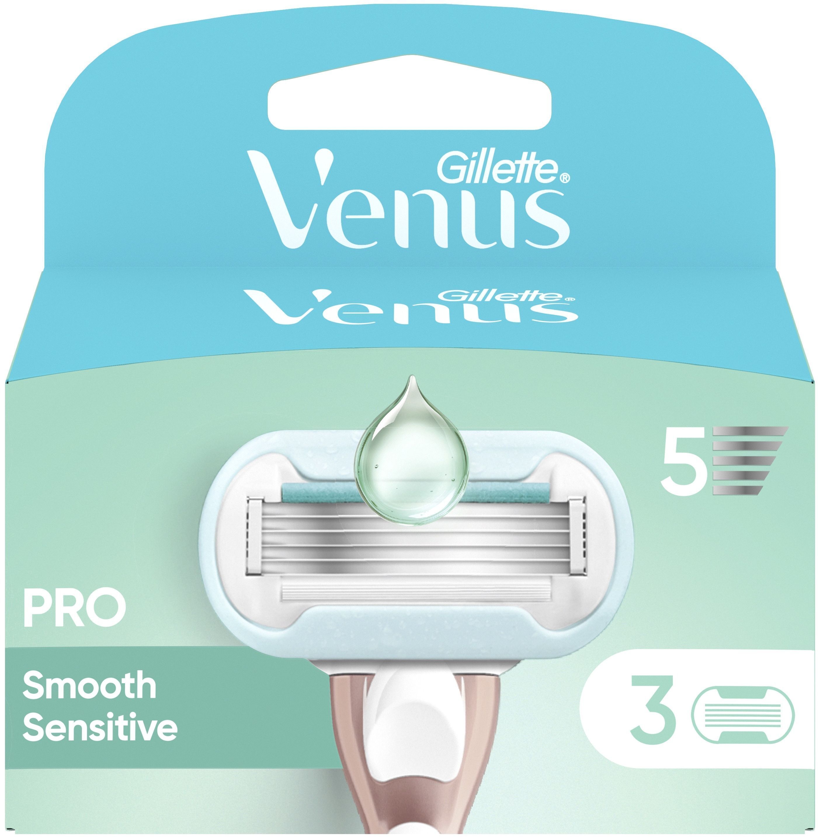 Змінні картриджі для гоління Gillette Venus Pro Smooth Sensitive жіночі 3 штфото1