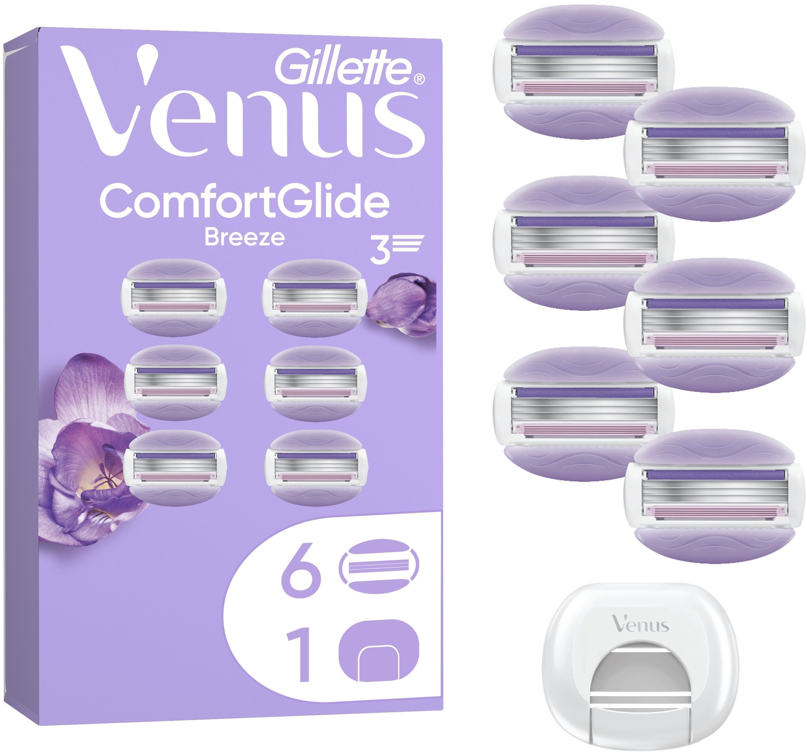 Сменные картриджи для бритья Venus ComfortGlide Breeze 6 шт + чехол для лезвий фото 1