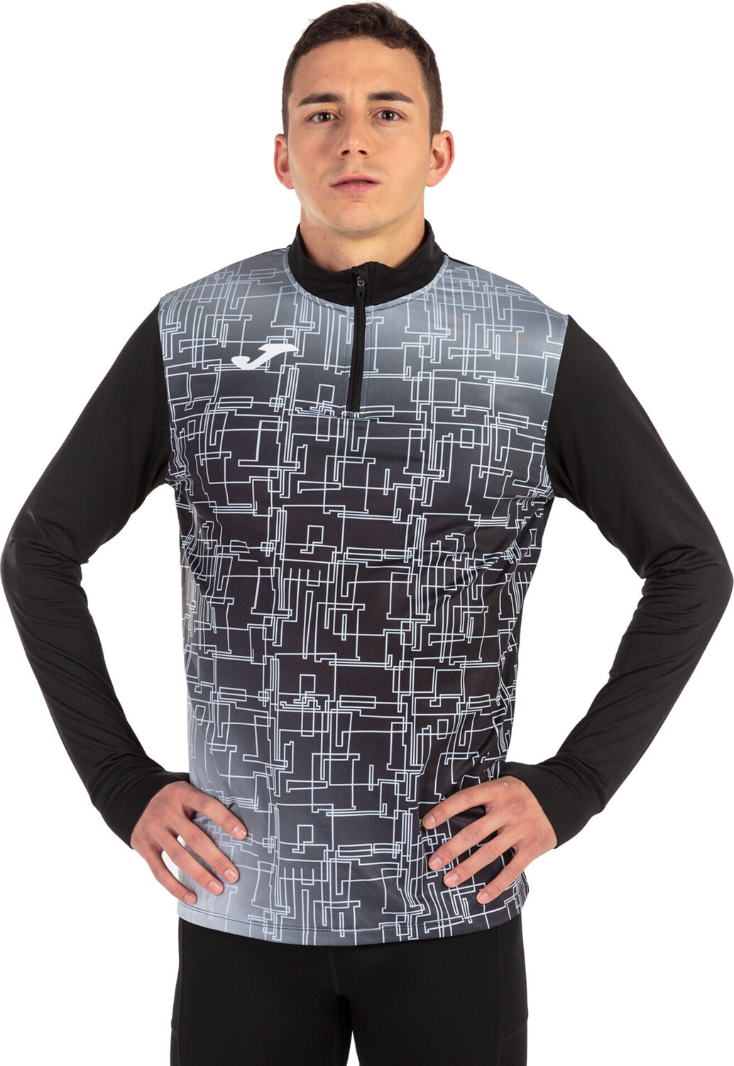 Кофта спортивная мужская JOMA Elite VIII 101930.100 XL черная/серая