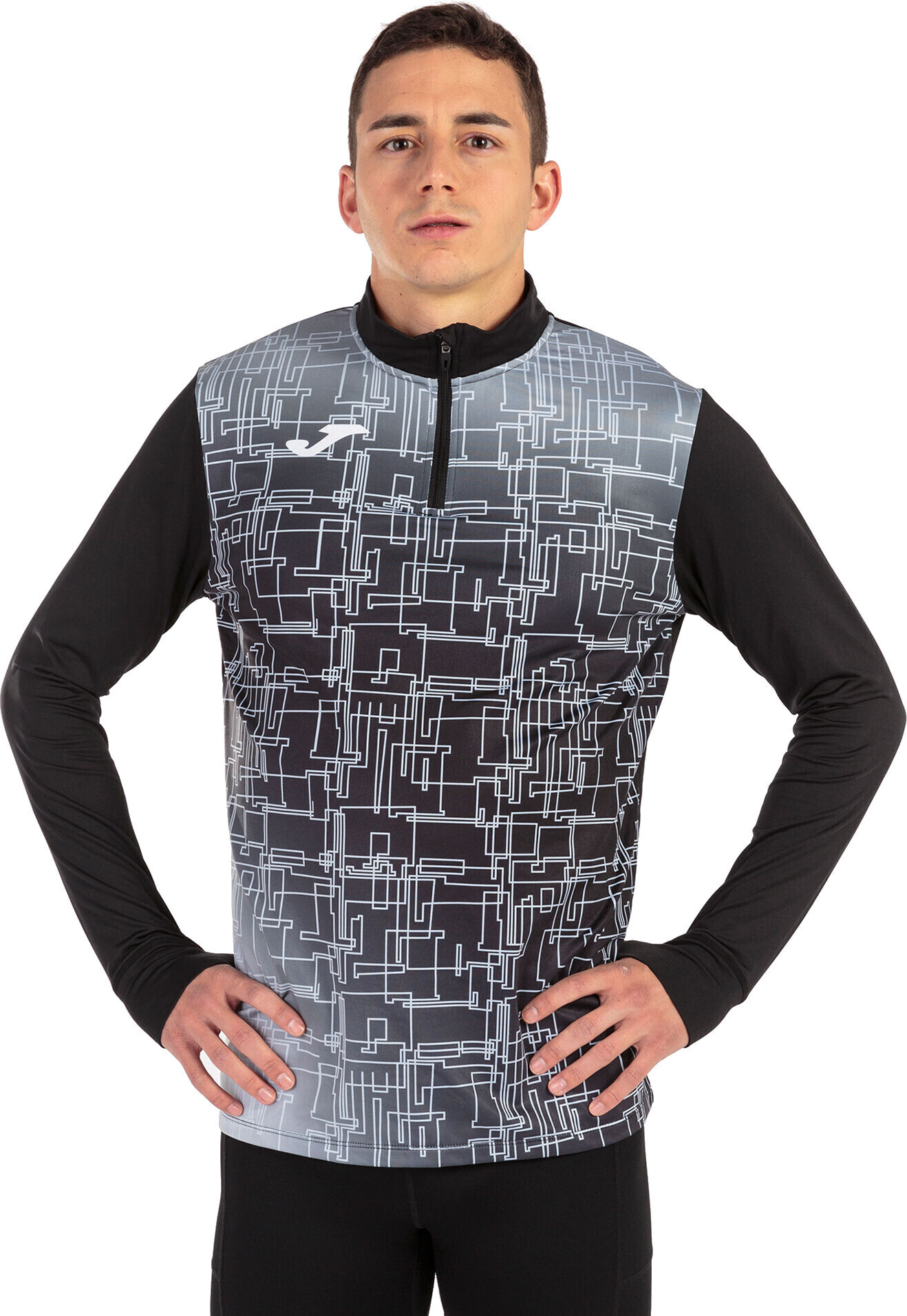 Кофта спортивна чоловіча JOMA Elite VIII 101930.100 XL чорна/сірафото1