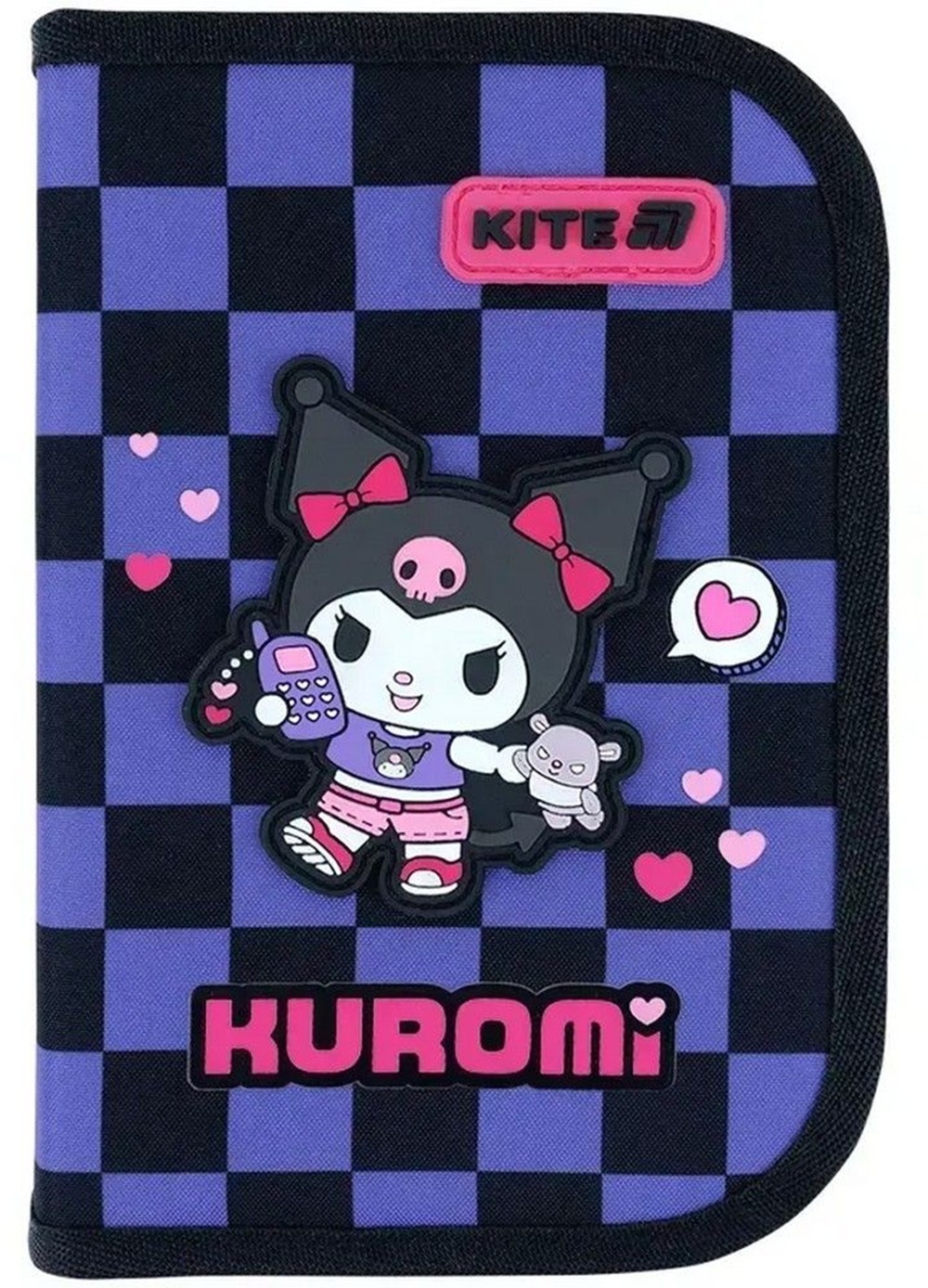 Пенал без наповнення Kuromi HK26-621-2 1 відділення 1 відворот фото1