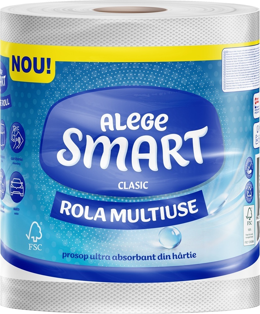 Бумажные полотенца SMART Classic 1 рулон 365 длинных отрывов, 84 м, 2 слоя фото 1