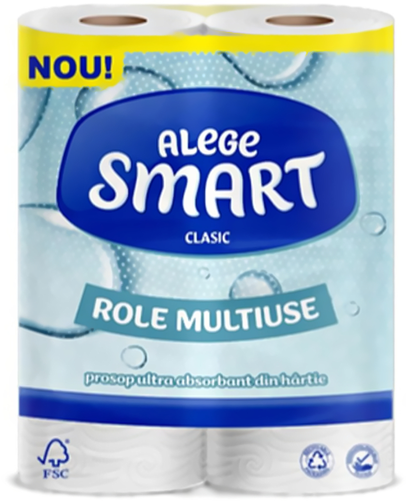 Бумажные полотенца SMART Classic 2 рулона 50 больших отрывов, 11 м, 2 слоя фото 1