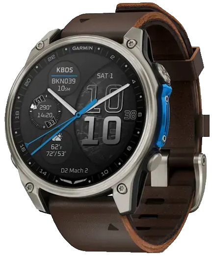 Смарт-часы Garmin D2 Mach 2 47mm Saph Bare Ti/Blk w/LthrBd (010-02904-31) фото 1