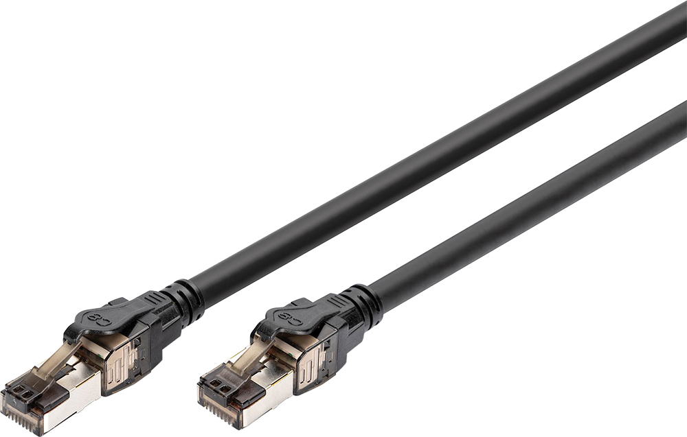 Патч-корд DIGITUS CAT 8.1 S-FTP 0.5м AWG 24/7 LSZH Black (DK-1843-005) фото 1