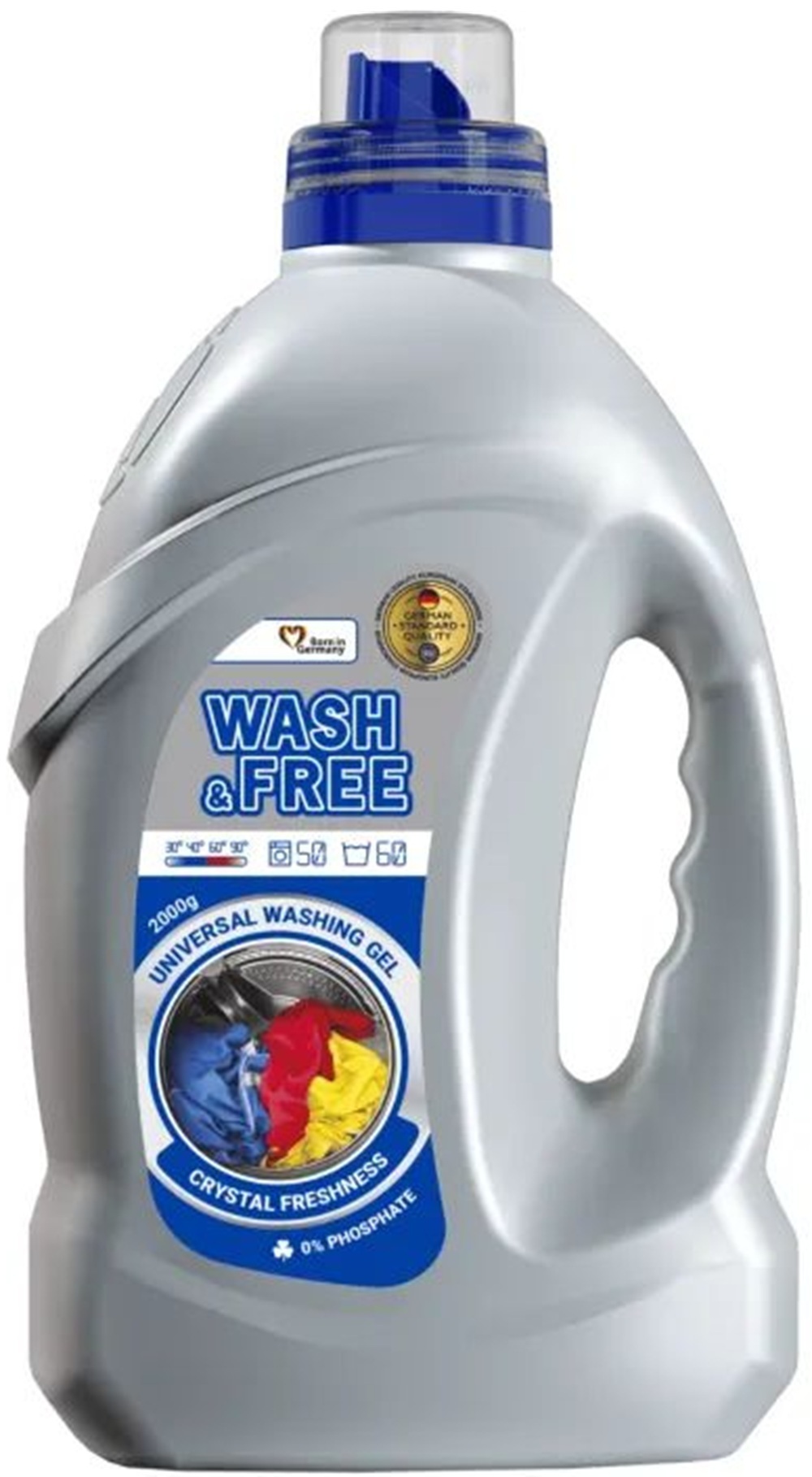 Гель для стирки Wash&Free универсальный 2 л. фото 1