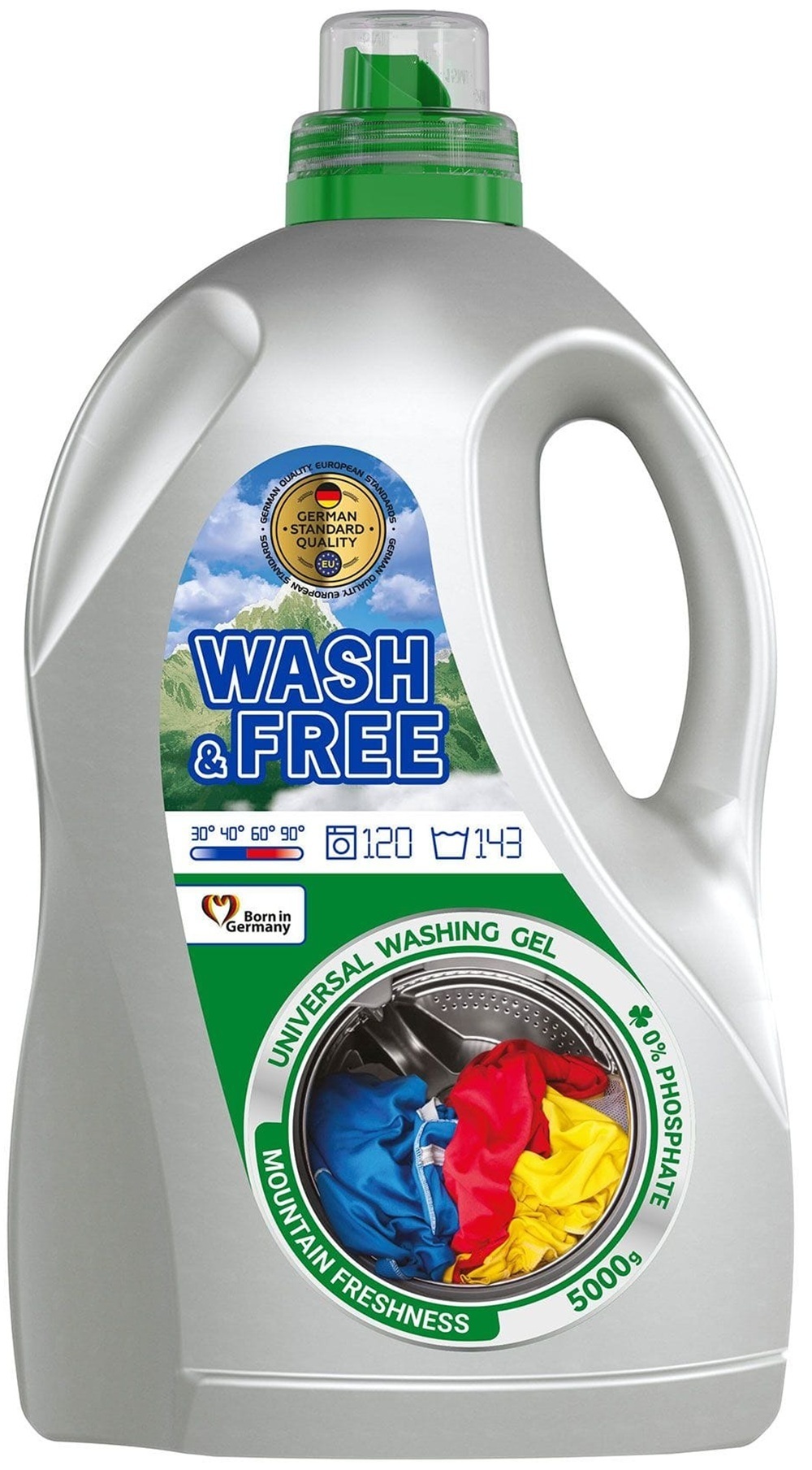 Гель для стирки Wash&Free универсальный Горькая свежесть 5 л фото 1