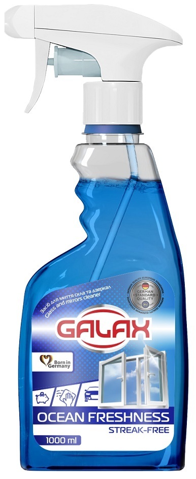 Засіб Galax для миття скла та дзеркал Океанська свіжість 1 лфото1