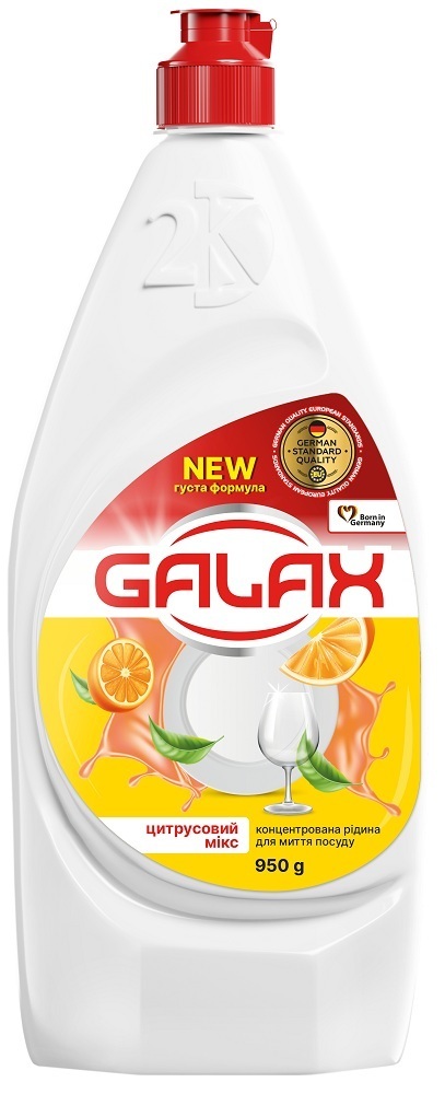 Концентрированная жидкость для мытья посуды Galax Цитрусовый микс 950 г фото 1