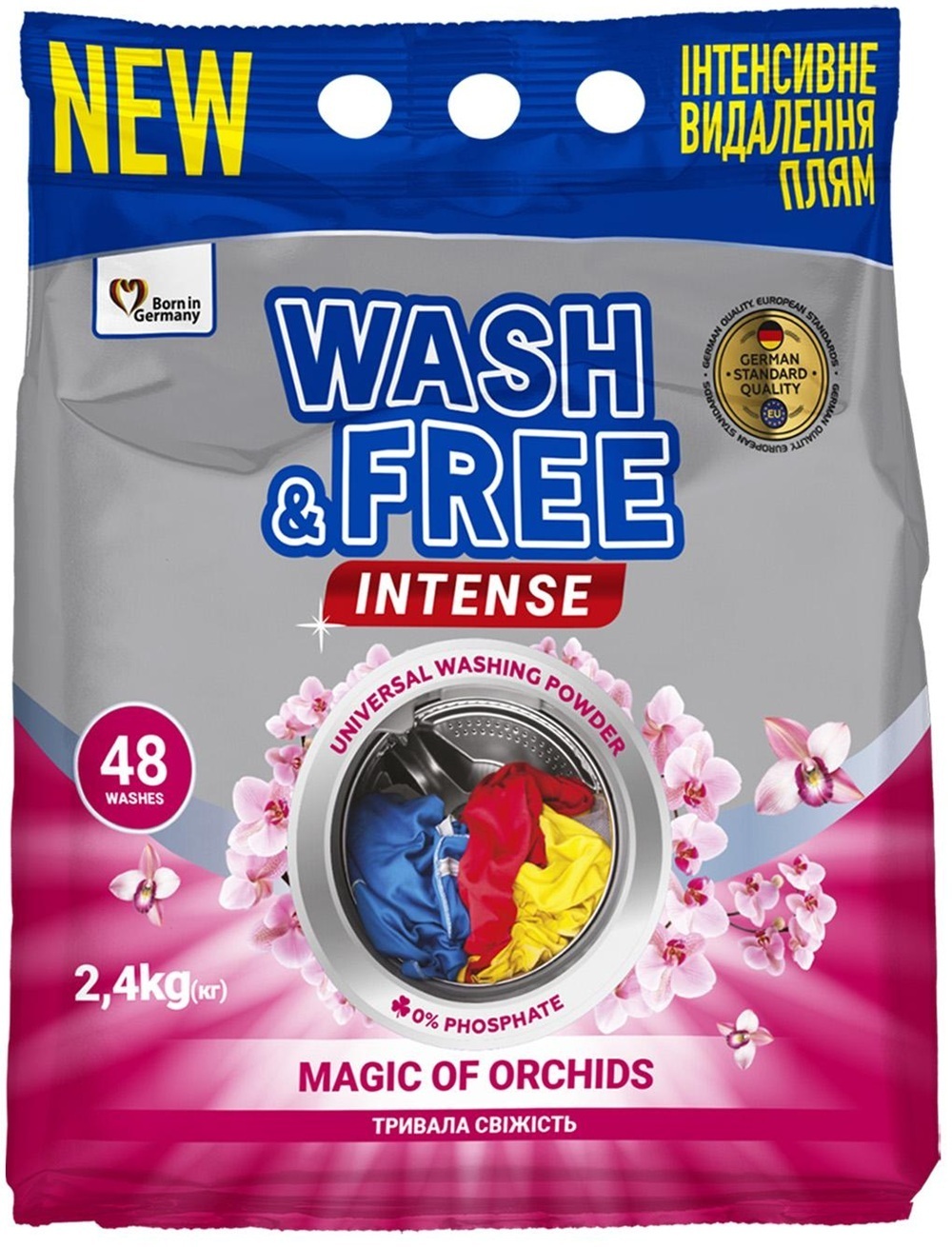 Порошок для стирки Wash&Free универсальный Магия орхидей 2,4 кг фото 1