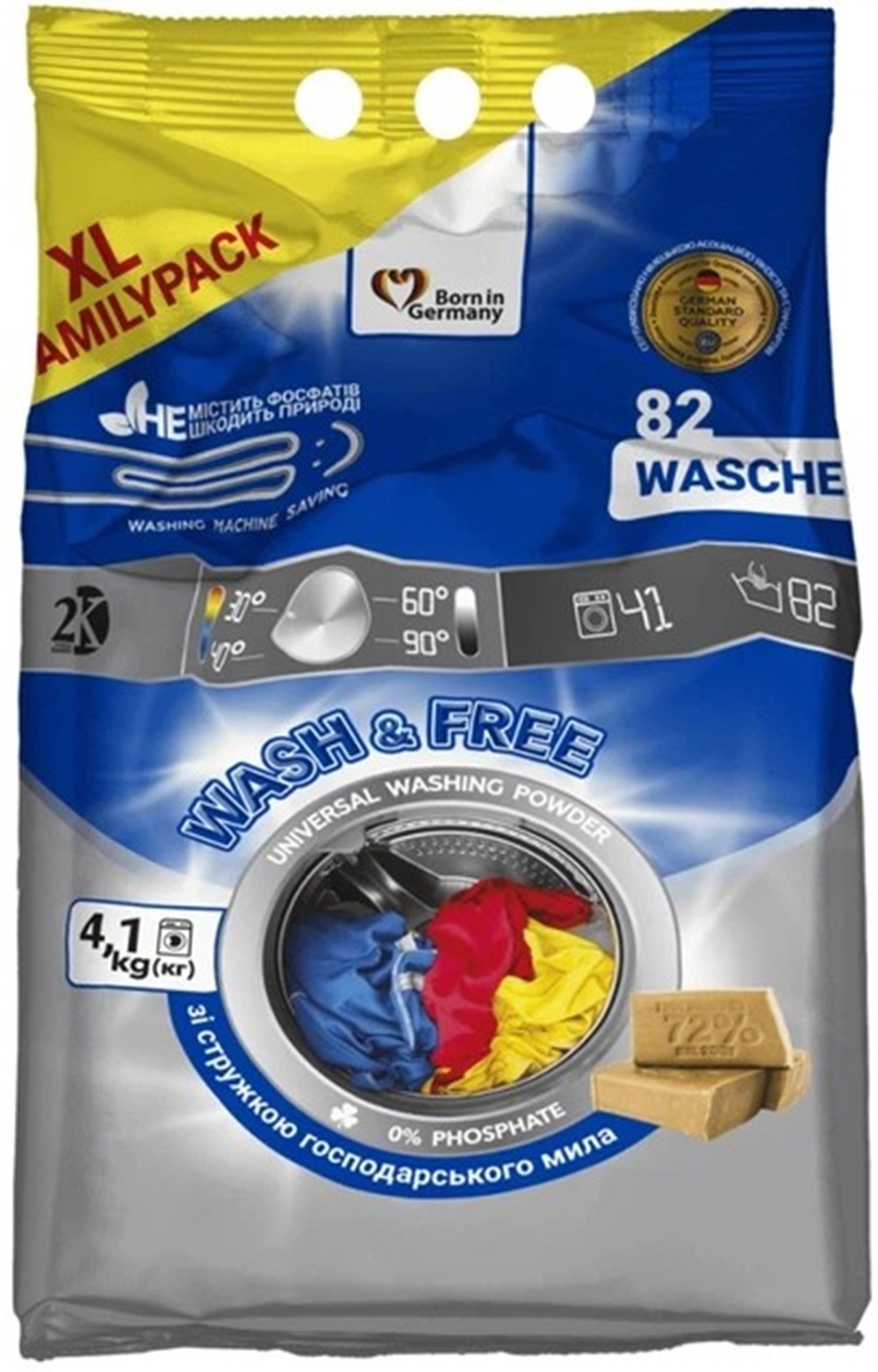Порошок для прання Wash&Free універсальний 4,1 кгфото1