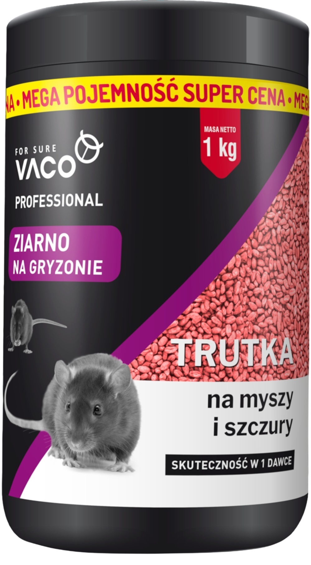 Приманка Vaco Professional зернова для щурів та мишей 1кг банкафото1
