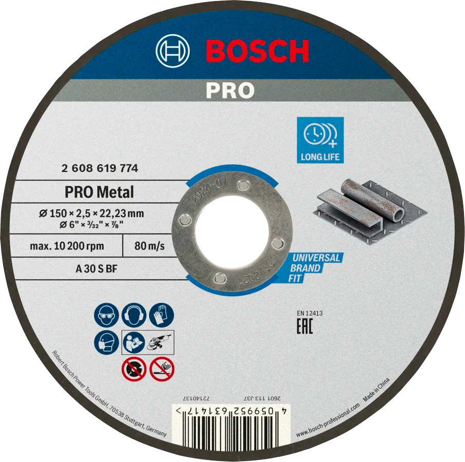 Диск отрезной Bosch Professional для металла 150x2.5x22.23мм (2.608.619.774) фото 1