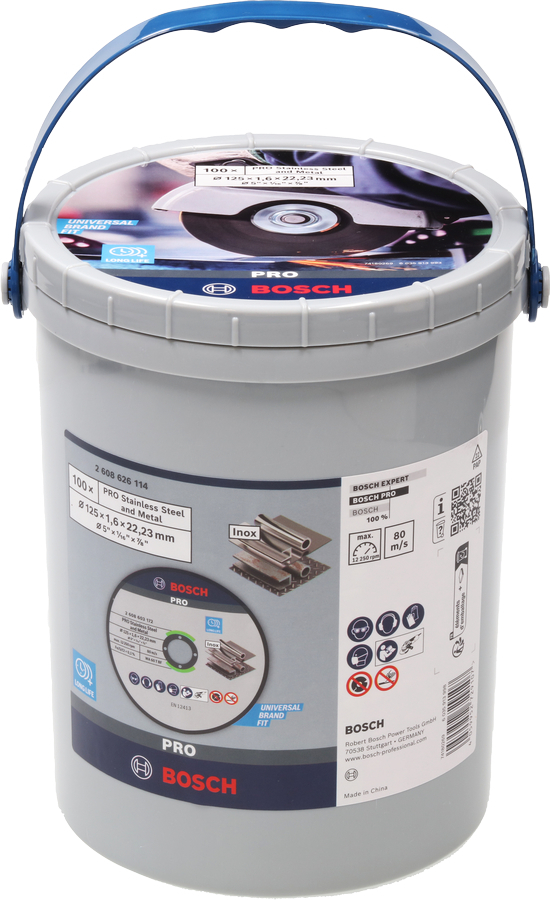 Диск отрезной Bosch Professional для нержавеющей стали и металла, 125x1.6x22.23мм, 100шт (2.608.626.114) фото 1