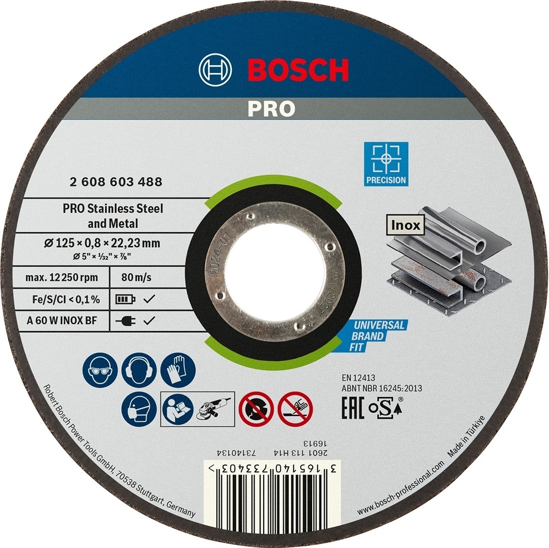 Диск отрезной Bosch Professional для нержавеющей стали и металла 125x0.8x22.23мм (2.608.603.488) фото 1