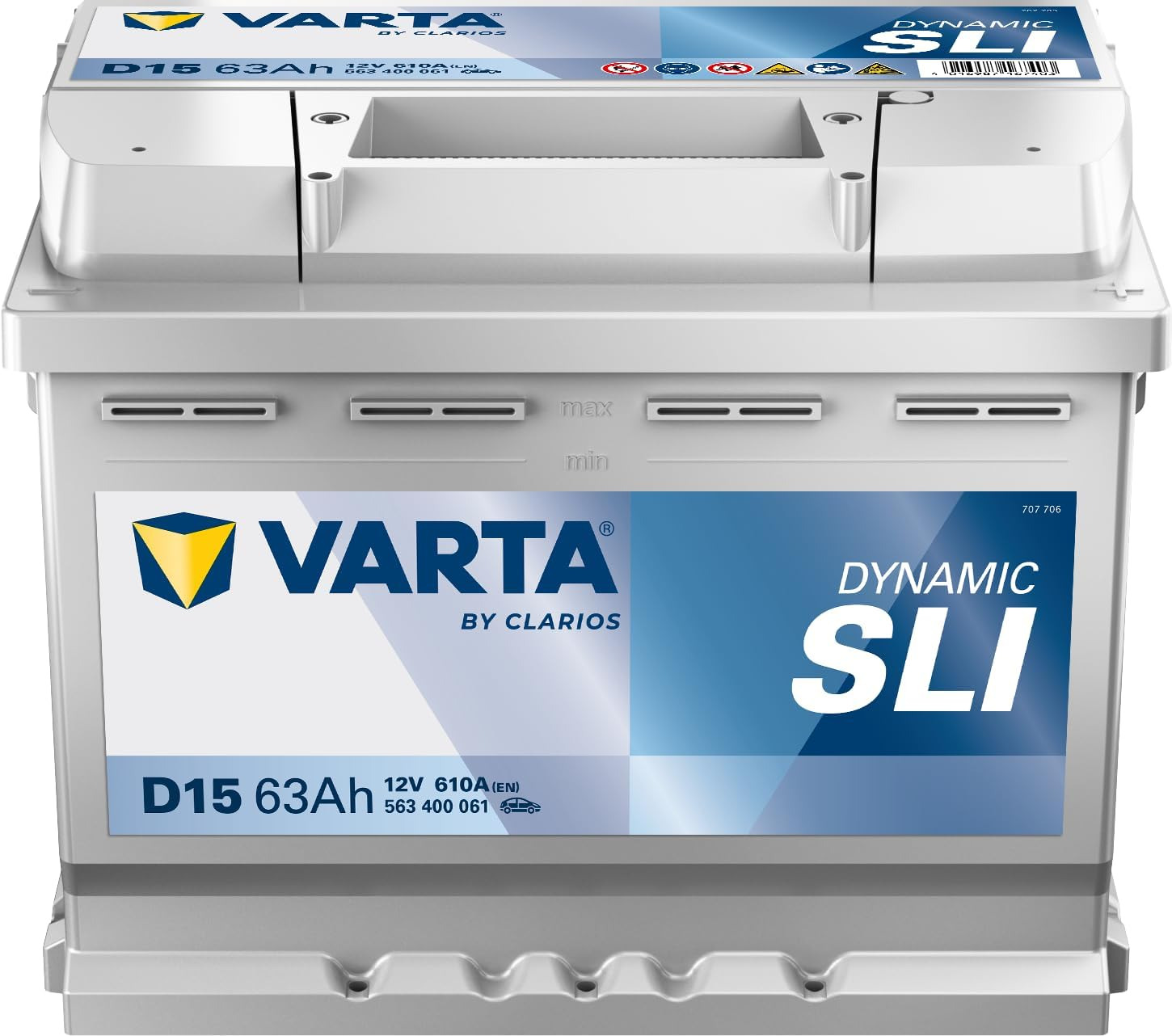 Акумулятор Varta Dynamic SLI 12В 63Аг 610А R+ (563400061) фото 1