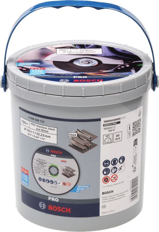 Диск відрізний Bosch Professional для нержавіючої сталі та металу, 125x1x22.23мм, 100шт (2.608.626.113)фото1