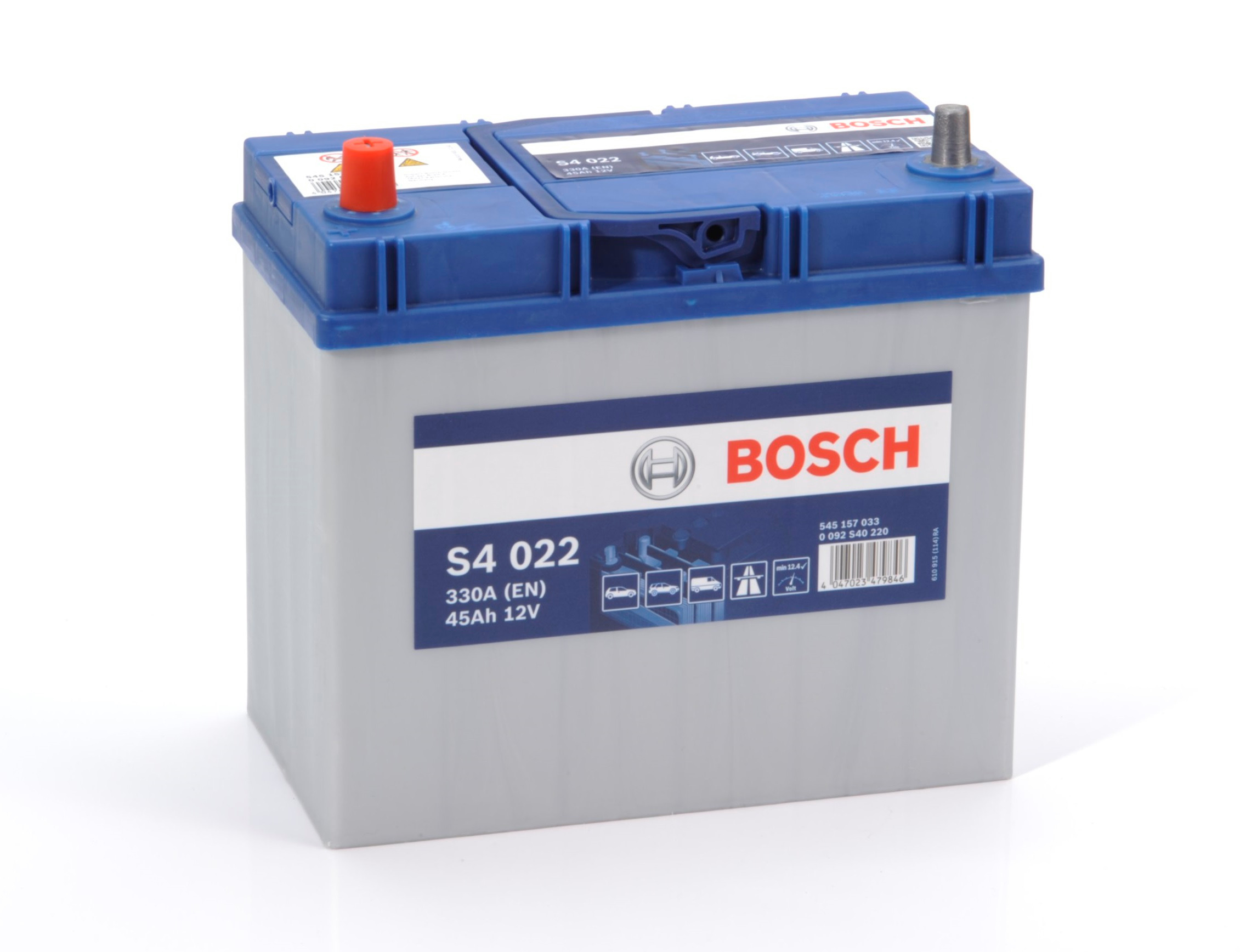 Акумулятор Bosch S4 12В 45А·год 330А L+ (0 092 S40 220) фото 1