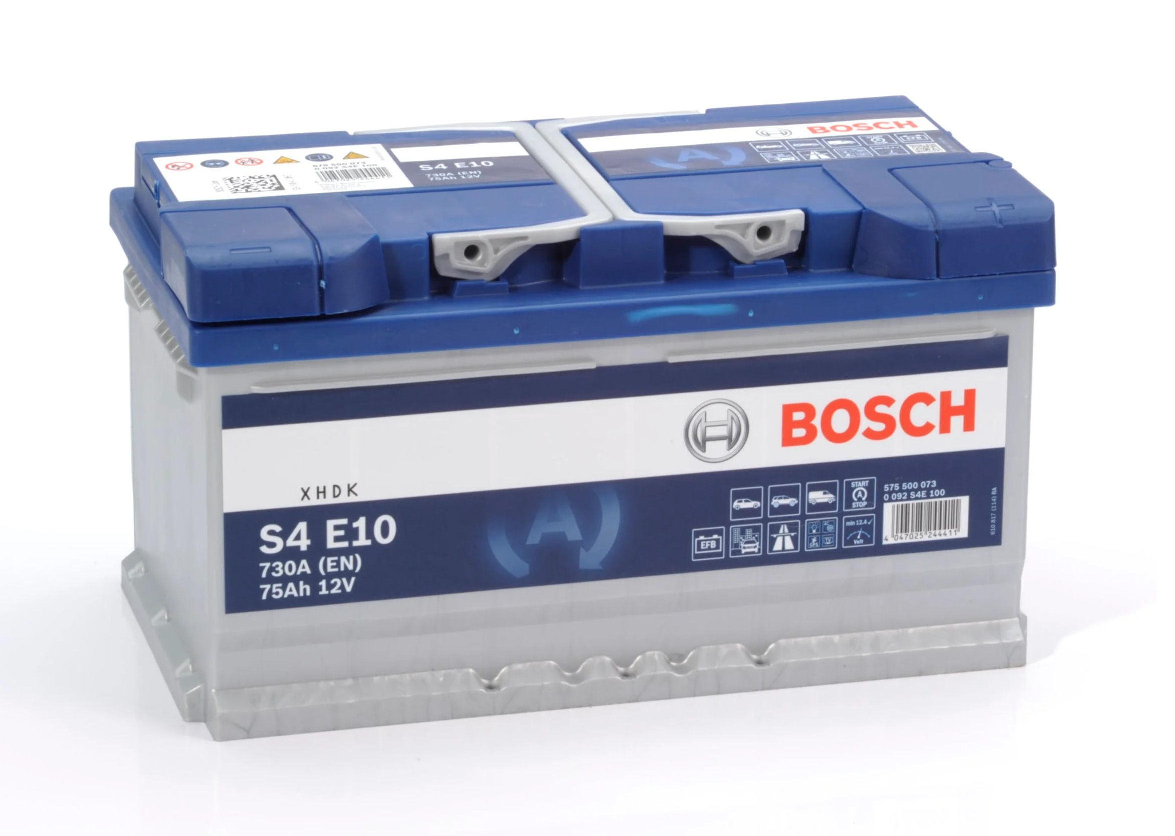 Акумулятор Bosch S4 12В 75А·год 730А R+ (0 092 S4E 100) фото 1