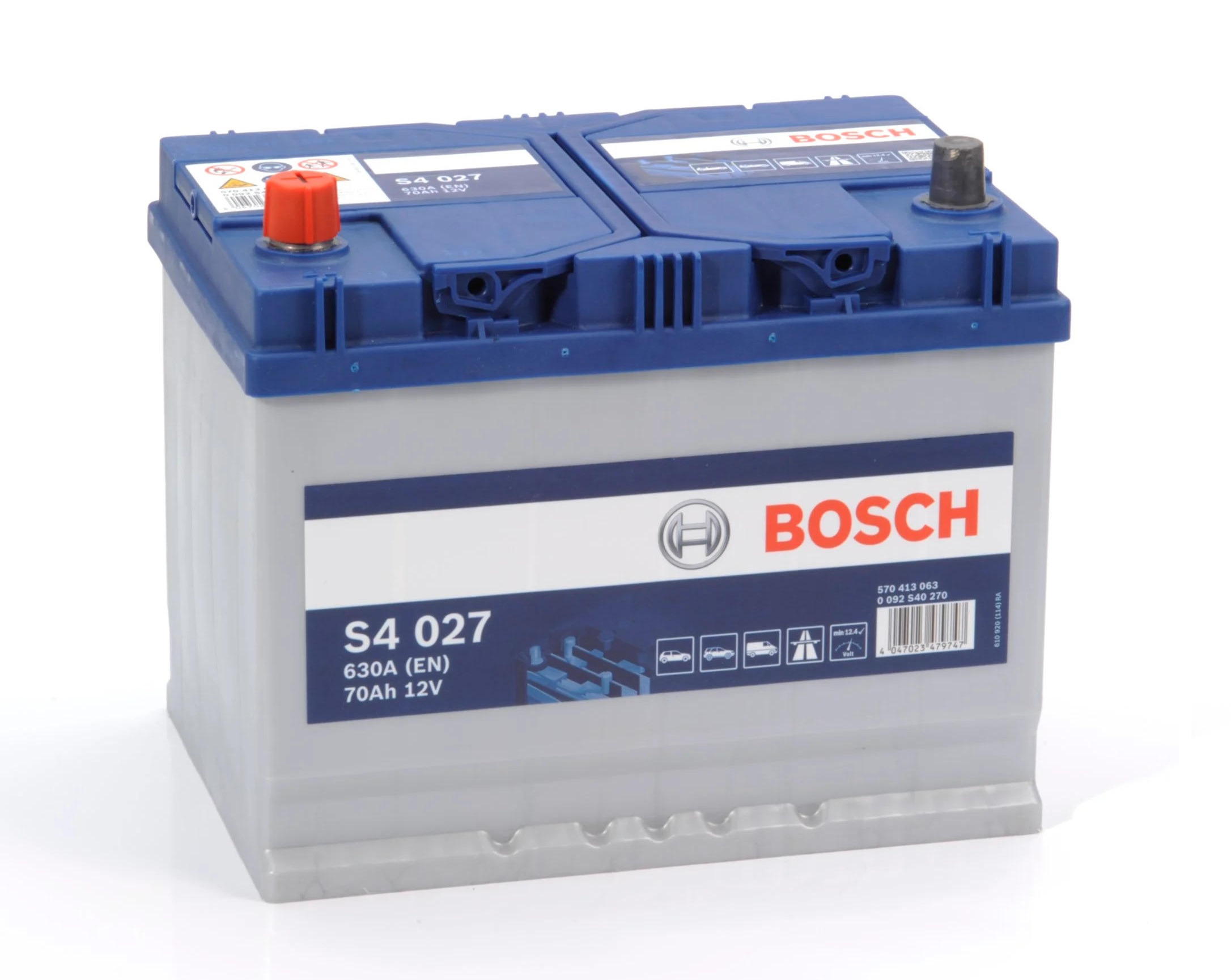 Акумулятор Bosch S4 12В 70А·год 630А L+ (0 092 S40 270) фото 1
