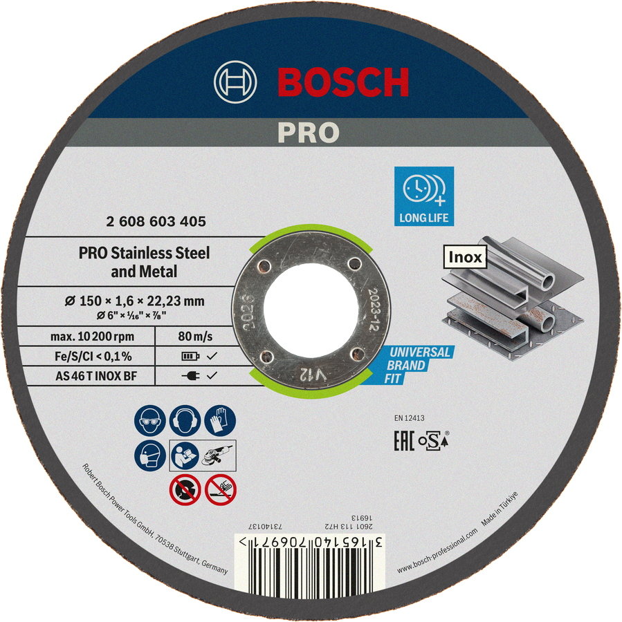Диск отрезной Bosch Professional для нержавеющей стали и металла 150x1.6x22.23мм (2.608.603.405) фото 1